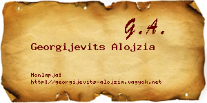 Georgijevits Alojzia névjegykártya